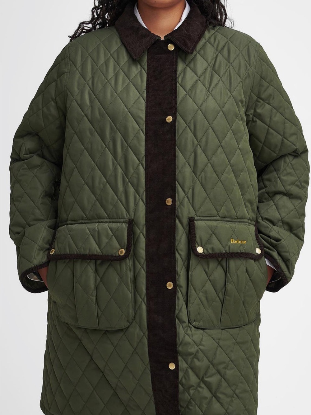 Barbour Tulip Corduroy Trim Quilted Coat 3X